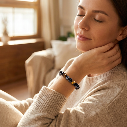DayPeace armband gedragen om de pols